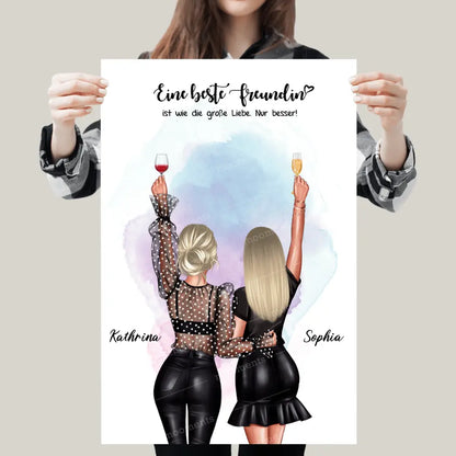Geschenk für die beste Freundin - V2 - Alu-Dibond