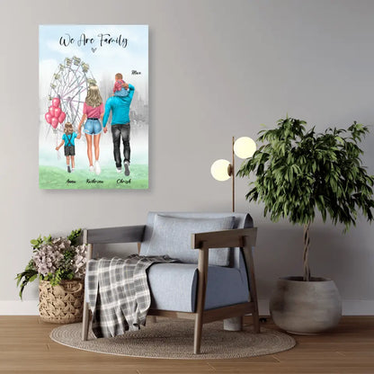 Familie auf dem Rummel - Alu-Dibond