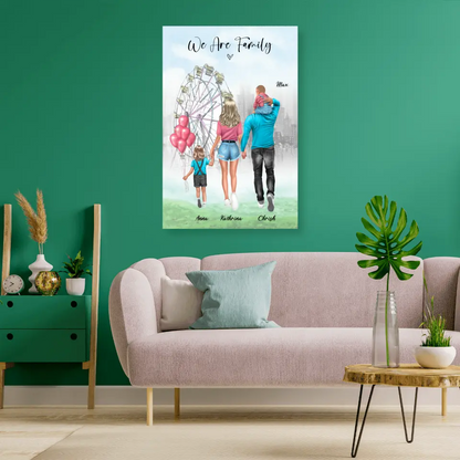 Familie auf dem Rummel - Alu-Dibond