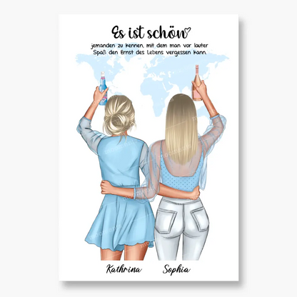 Geschenk Freundinnen für Ferngespräch - Alu-Dibond