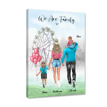 Familie auf dem Rummel - Alu-Dibond