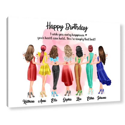 7 Freundinnen Bild Geschenk personalisiert - Poster