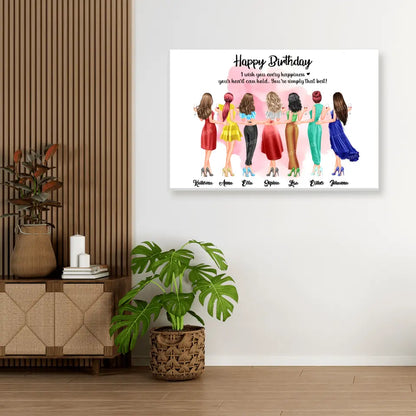 7 Freundinnen Bild Geschenk personalisiert - Poster