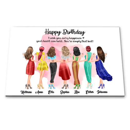 7 Freundinnen Bild Geschenk personalisiert - Poster