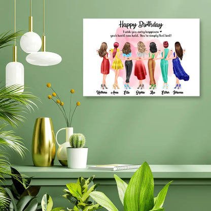 7 Freundinnen Bild Geschenk personalisiert - Poster