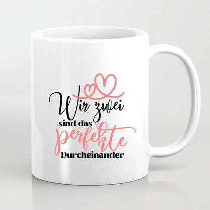 Personalisiertes Geschenk Ehepaar mit neugeborenem Baby - Herz Tassen