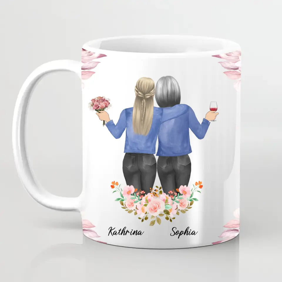 Personalisiertes Geschenk für Mama Floral - Herz Tassen