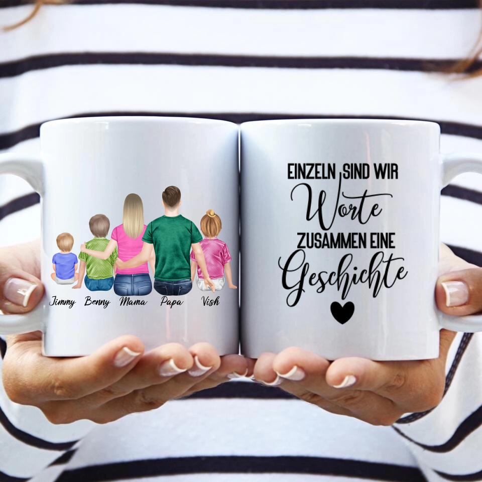 Deine Familie - Personalisiertes Geschenk - Herz Tassen