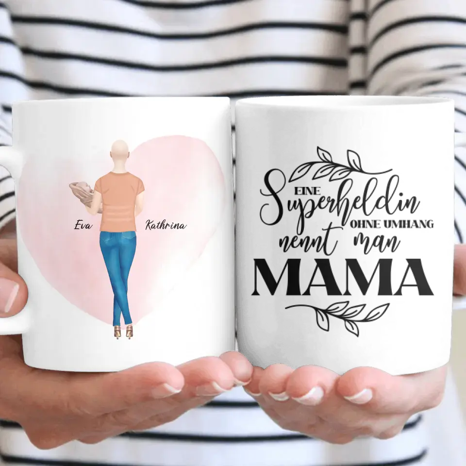 Personalisiertes Geschenk - Mama mit neugeborenem Baby - Tassen