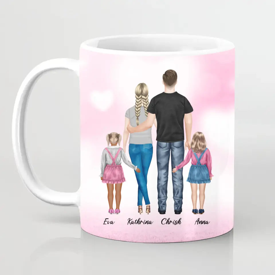 Die beste Familie - persönliches Wandbild - Tassen