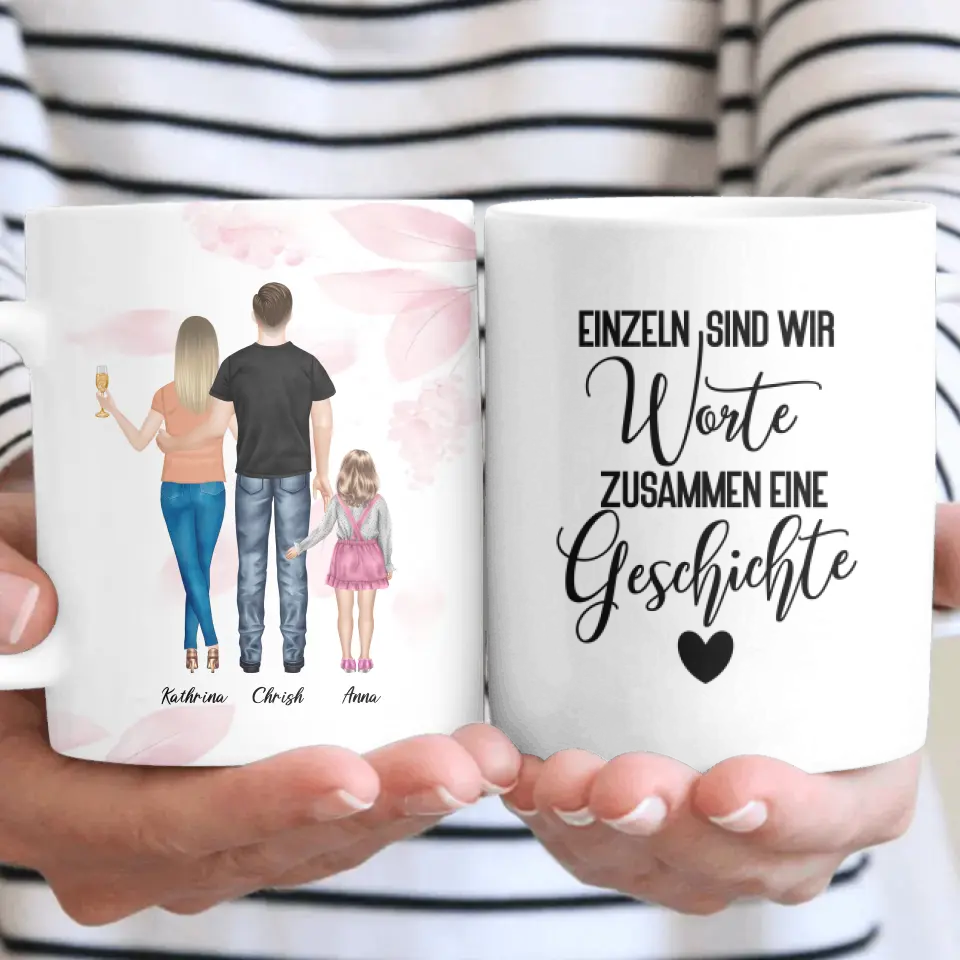 Wir sind Familie - personalisiertes Geschenk V3 - Tassen