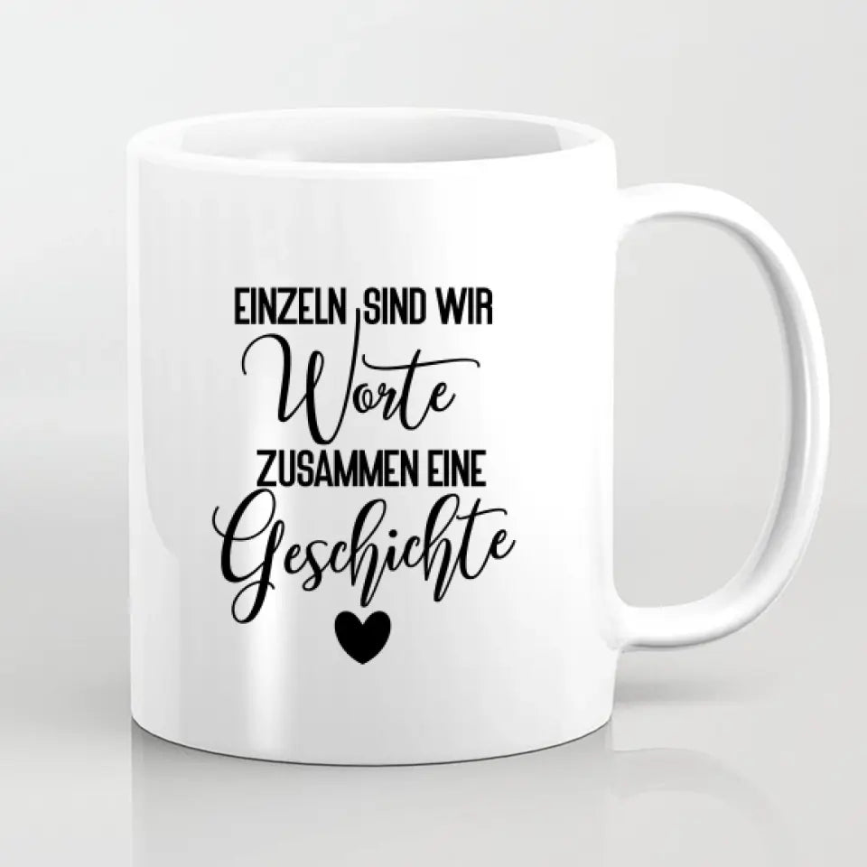 Ehepaar mit Tochter und Sohn - persönliches Wandbild - Tassen