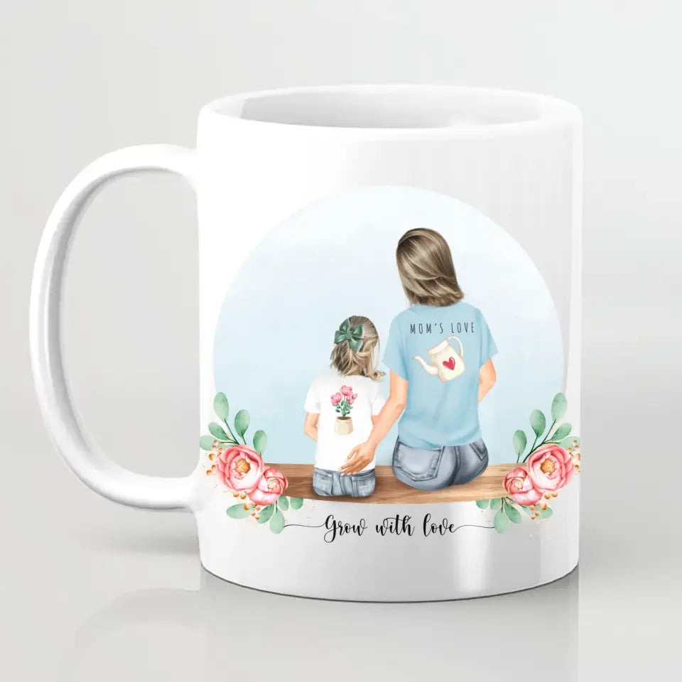 Personalisiertes Familienporträt - Mutter und Mädchen - Tassen