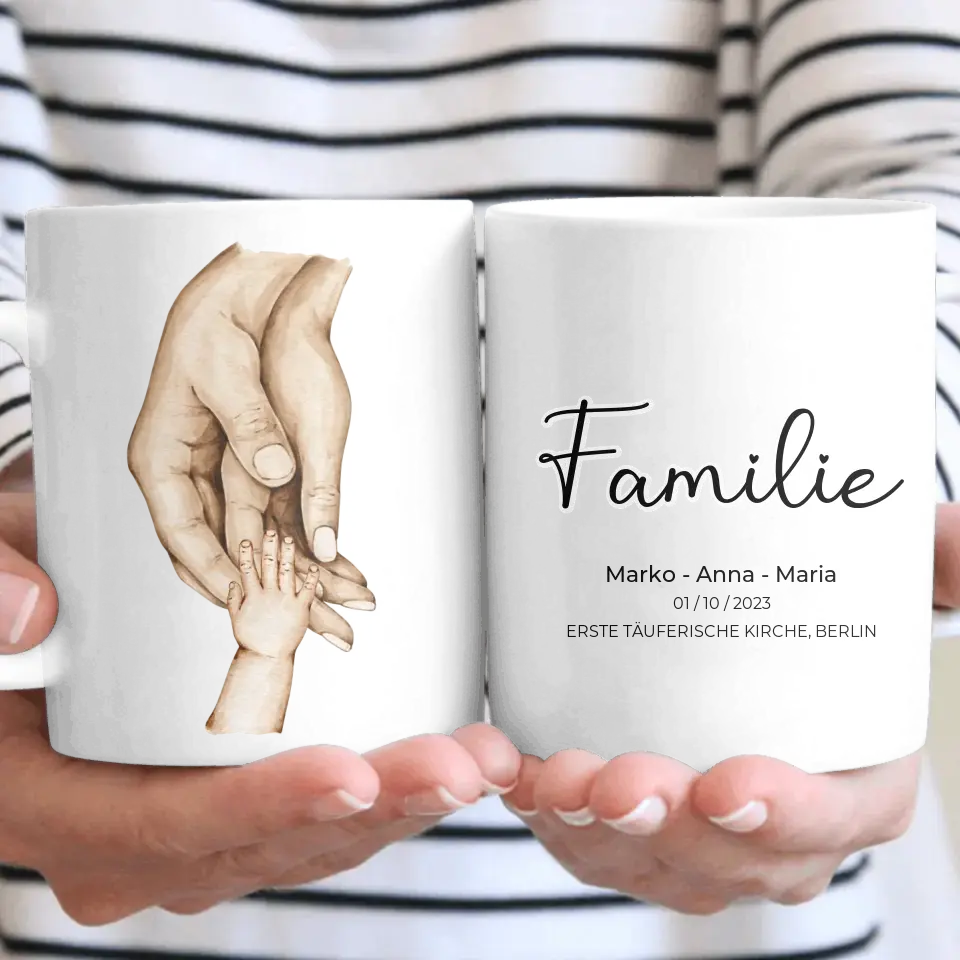 Personalisiertes Familien-Poster ,,Family ❤️ - Herz Tassen