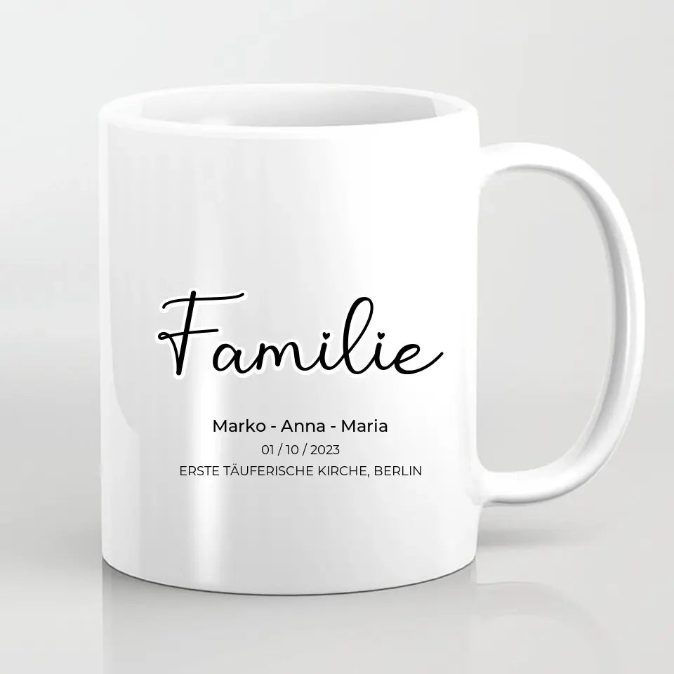 Personalisiertes Familien-Poster ,,Family ❤️ - Herz Tassen