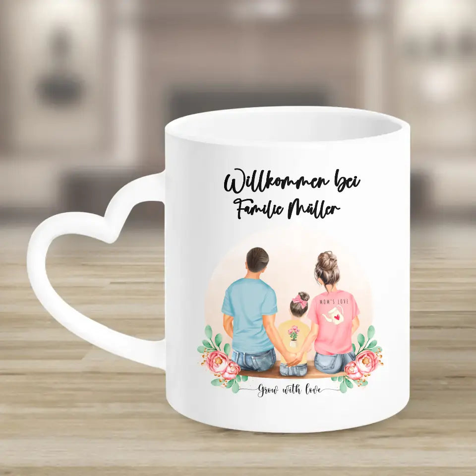 Personalisiertes Familienporträt - Tassen