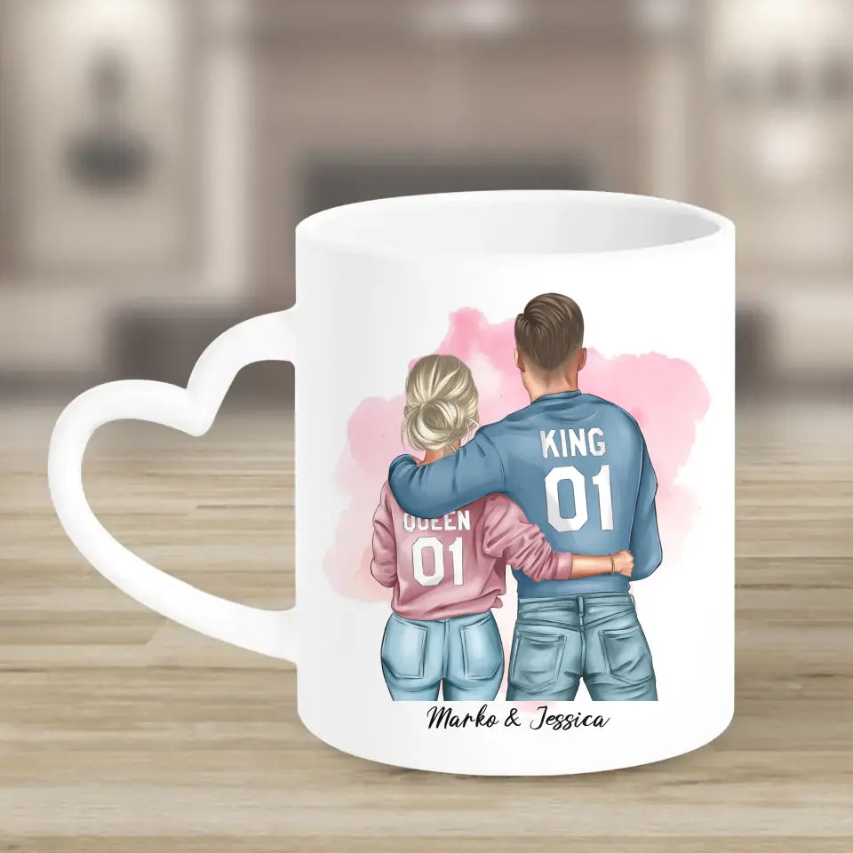 Geschenk ,,King & Queen" - Herz Tassen