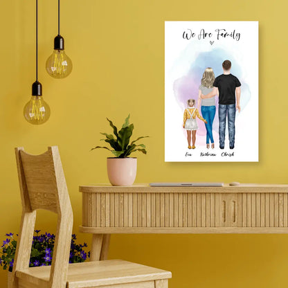 Ehepaar mit Tochter - persönliches Wandbild - Poster