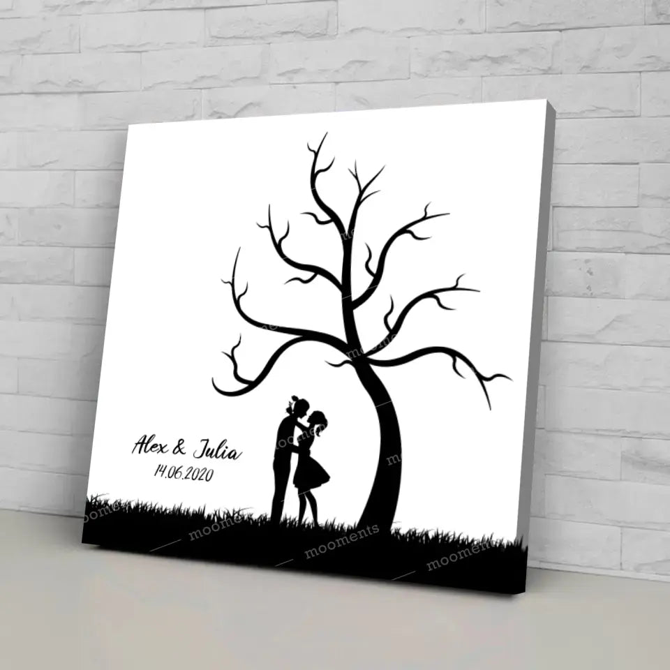 Der Hochzeitsbaum - Personalisierte Fingerabdruck - Poster